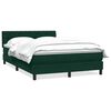 vidaXL Box spring postelja z vzmetnico temno zelena 160x210 cm žamet
