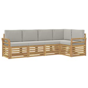 vidaXL Zunanja garnitura za sedenje 5 pcs Bela in svetlo siva