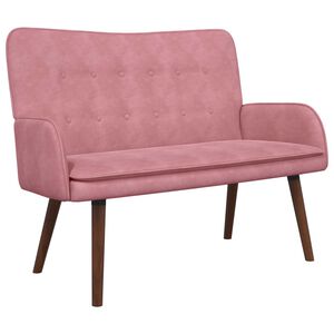 vidaXL Kavč za 2 osebi Roza 115 x 61 x 87 cm Žamet