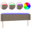 vidaXL LED posteljno vzglavje taupe 183x16x78/88 cm blago