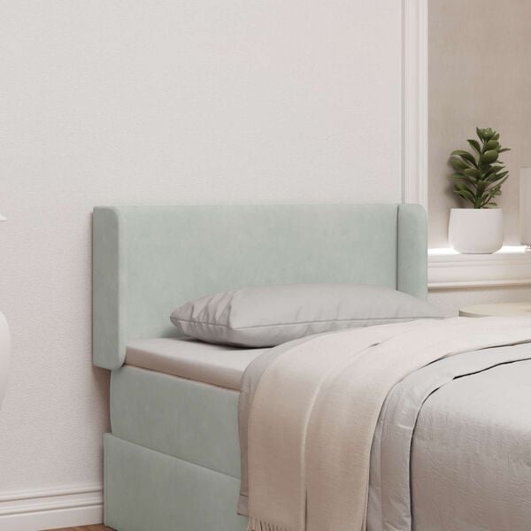 vidaXL U&scaron;esni vzglavnik Svetlo siva 40,5 x 40,5 x 4 cm Žamet