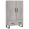 vidaXL Visoka omara siva sonoma 69,5x31x115 cm inženirski les