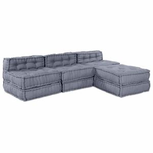 vidaXL Modularna sedežna enota Blago Siva 210 x 140 x 56 cm