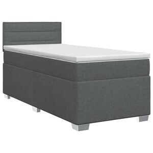 vidaXL Postelja boxspring z vzmetnico Temno siva 80 x 200 cm Blago