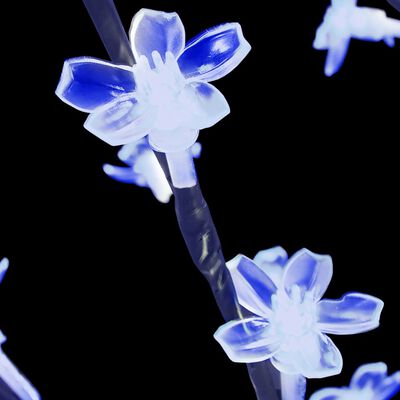 vidaXL Božično drevesce 128 LED lučk modri češnjevi cvetovi 120 cm