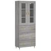 vidaXL Visoka komoda siva sonoma 69,5x34x180 cm inženirski les