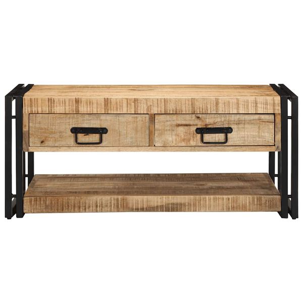 vidaXL Kava miza 90x50x38 cm Masivni neobdelan les Mango