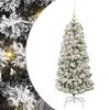 vidaXL Umetno Zložljivo Božično Drevo 150 LED Zelena in Bela 120 cm
