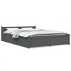 vidaXL Posteljni okvir s predali siv 140x190 cm