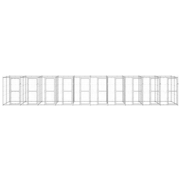 vidaXL Zunanji pasji boks pocinkano jeklo 24,2 m&sup2;