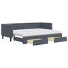 vidaXL Izvlečna dnevna postelja s predali temno siva 80x200 cm žamet