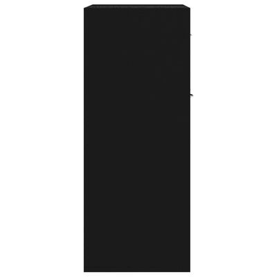 vidaXL Komoda črna 60x30x75 cm iverna plošča