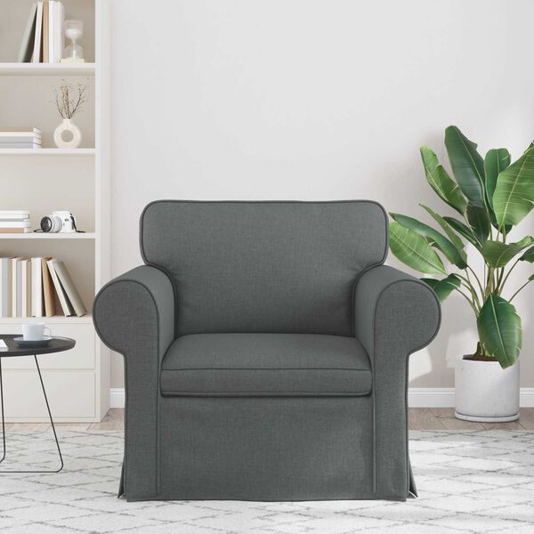 vidaXL Kavč 60cm Temno siva Kovina