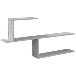 vidaXL Stenska polica Siva Sonoma 122 x 18 x 60 cm Inženirski les