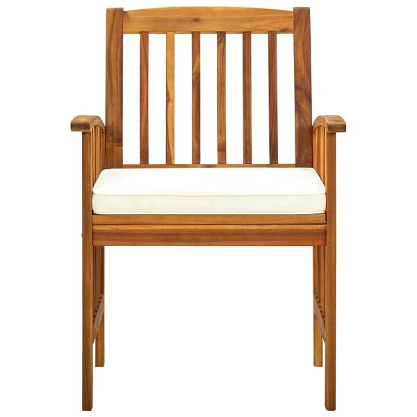 vidaXL Vrtni jedilni stoli 3 kosi z blazinami trden akacijev les