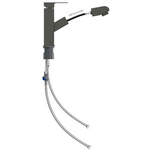 vidaXL Kopalni&scaron;ka armatura za umivalnik izvlečna siva 157x172 mm