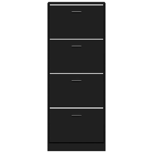 vidaXL Omarica za čevlje črna 59x17x150 cm inženirski les