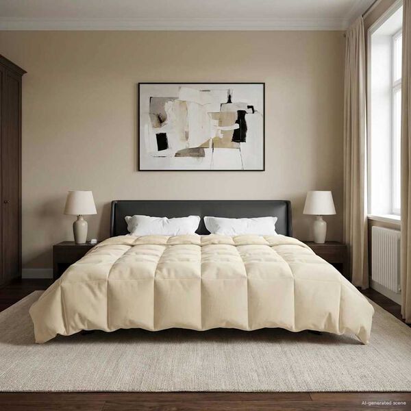 vidaXL Zimska posteljnina &Scaron;onerisan krema 200 x 220 cm Mikrovlakna