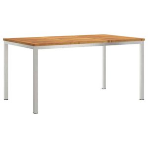 vidaXL Jedilna miza 150x90x75 cm Trdna akacijeva les in nerjavna stole
