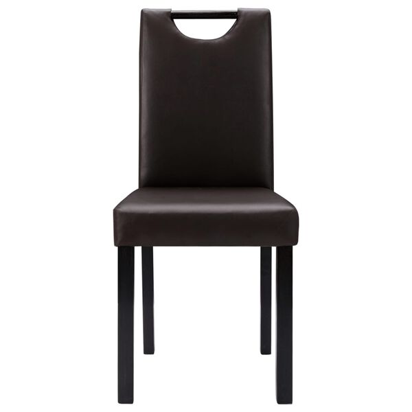 vidaXL Jedilni stoli 4 kosi rjavo umetno usnje