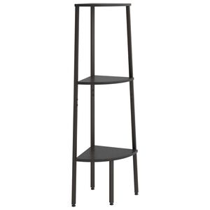 vidaXL 3-nadstropni kotni regal črn 45,5x31,5x120 cm
