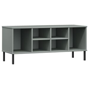 vidaXL Regal za čevlje z nogami siv 106x35x45 cm trden les OSLO
