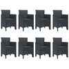 vidaXL Komplet za jedilnico v vrtu 9 pcs Antracit Polipropilen