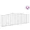 vidaXL Obokane gabion ko&scaron;are 7 kosov 400x50x120/140cm pocinkano železo