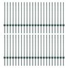 vidaXL Steber ograje. 44 pcs Zelena 120 cm Jeklo