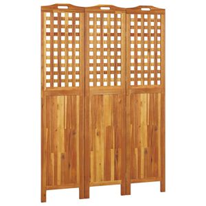 vidaXL Paravan 3-delni 121,5x2x180 cm trden akacijev les