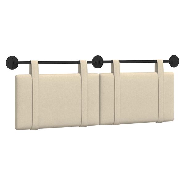 vidaXL Visoki naslon za glavo Enobarvno krema 130 x 55 x 5 cm blago