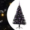 vidaXL Umjetna preddekorirana božićna jelka Črna 150 cm PVC