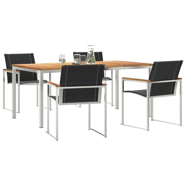 vidaXL Setzaobedovanjenavrtu 5 pcs Trdi teakov les