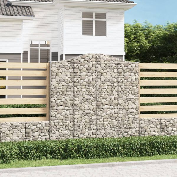 vidaXL Obokane gabion ko&scaron;are 3 kosi 200x30x200/220 cm pocinkano železo