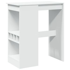 vidaXL Barska miza s policami bela 90x47,5x103,5 cm inženirski les