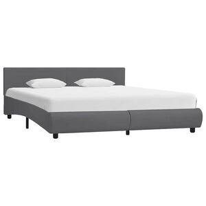vidaXL Posteljni okvir LED sivo umetno usnje 180x200 cm