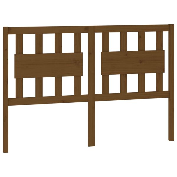 vidaXL Posteljno vzglavje medeno rjavo 125,5x4x100 cm trdna borovina