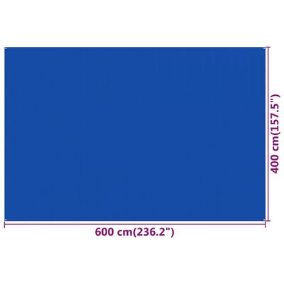 vidaXL Preproga za šotor 400x600 cm modra HDPE