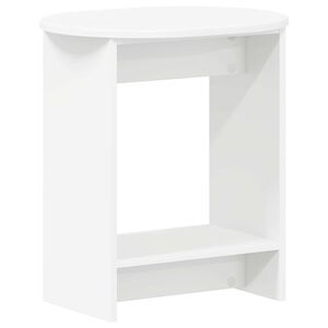 vidaXL Stranska miza Bela 50 x 39,5 x 55 cm Inženirski les