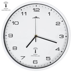 vidaXL Radijsko vodena stenska ura Quartz gibanje 31 cm bela