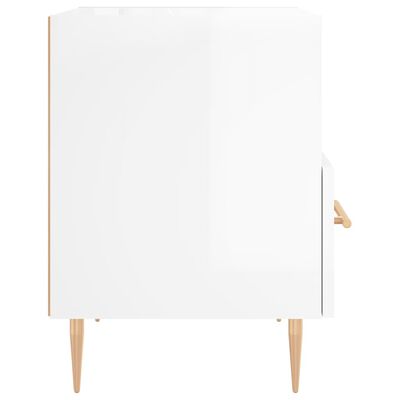 vidaXL Nočna omarica visok sijaj bela 40x35x47,5 cm inženirski les