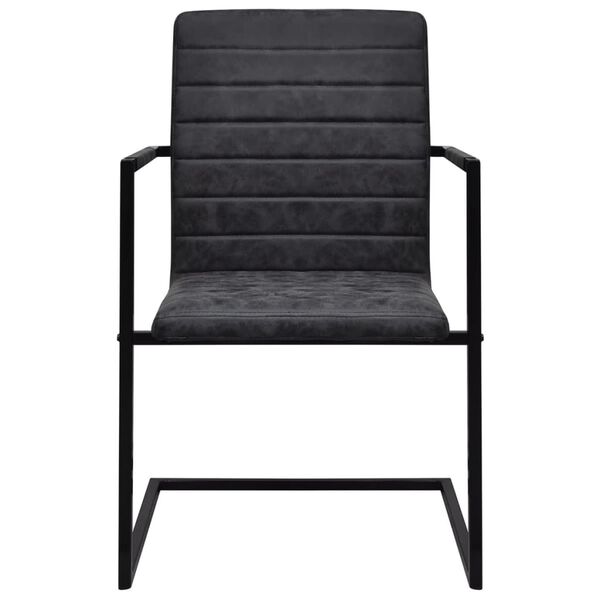 vidaXL Nihajni jedilni stoli 2 kosa črno umetno usnje