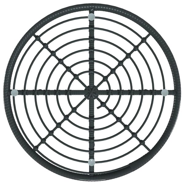 vidaXL Jedilna miza črna Ø80 cm  kaljeno steklo in jeklo