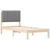 vidaXL Posteljni okvir z oblazinjenim vzglavjem Svetlo siva