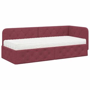vidaXL Kotna postelja Vinorodna rdeča 80 x 200 cm blago