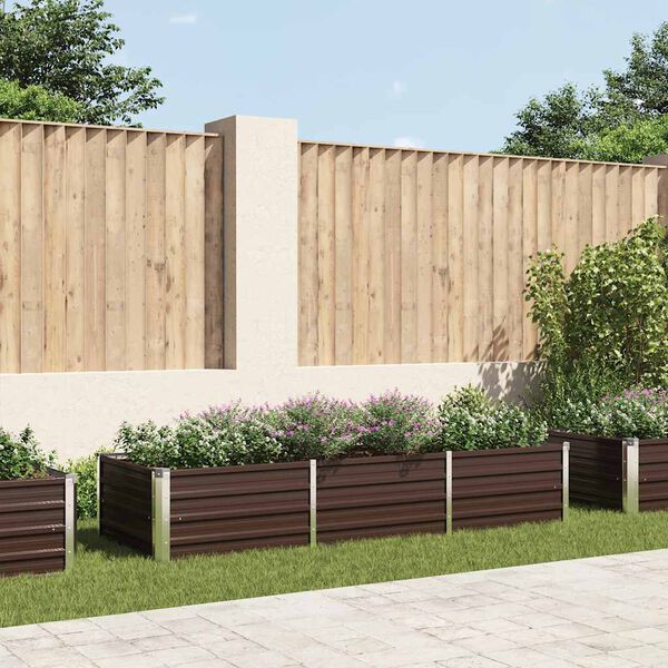 vidaXL Visoka greda rjava 240x80x45 cm pocinkano jeklo