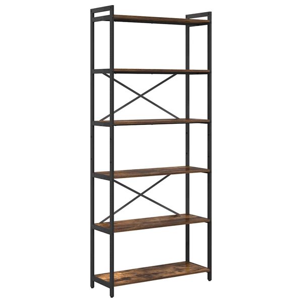 vidaXL Knjižna polica Dimljeni oreh 40 x 30 x 85 cm Konstruiran les