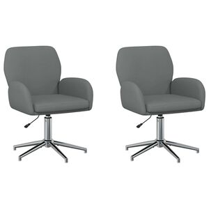 vidaXL Vrteči pisarni&scaron;ki stoli 2 kos 54 x 58 x 90 cm Temno siva Blago