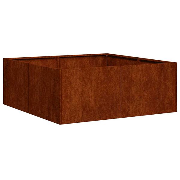vidaXL Planter Rusty 80x80x30 cm Vremensko odporno jeklo