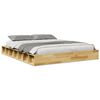 vidaXL posteljni okvir brez vzmetnice 135x190 cm masivni les hrast